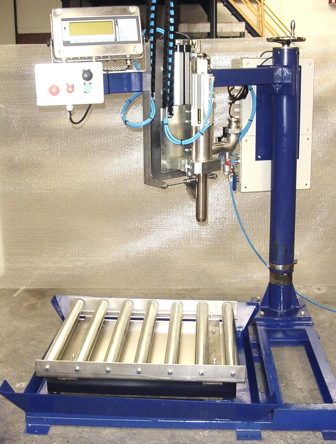 Semi-automatic filling machine for drums in line Semi-auto drum filler